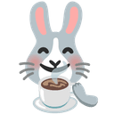 ☕ coffee + 🐰 rabbit emoji mashup
