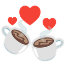 ☕ coffee + 💞 revolving_hearts emoji mashup
