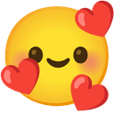 😊 blush + 🥰 smiling_face_with_3_hearts emoji mashup