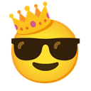 👑 crown + 😎 sunglasses emoji mashup