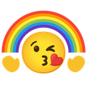 🌈 rainbow + 😘 kissing_heart emoji mashup