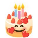 🎂 birthday + 🥰 smiling_face_with_3_hearts emoji mashup