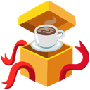 ☕ coffee + 🎁 gift emoji mashup