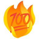 💯 100 + 🔥 fire emoji mashup