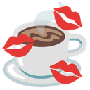 ☕ coffee + 💋 kiss emoji mashup