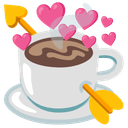 ☕ coffee + 💘 cupid emoji mashup
