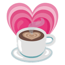 ☕ coffee + 💗 heartpulse emoji mashup