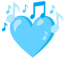 🩵 light_blue_heart + 🎶 notes emoji mashup