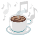 ☕ coffee + 🎶 notes emoji mashup