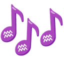 ♒ aquarius + 🎶 notes emoji mashup