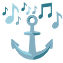 ⚓ anchor + 🎶 notes emoji mashup