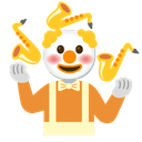 🤡 clown_face + 🎷 saxophone emoji mashup
