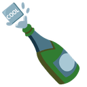 🆒 cool + 🍾 champagne emoji mashup