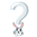 ❓ question + 🐰 rabbit emoji mashup
