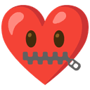 🤐 zipper_mouth_face + ❤️ heart emoji mashup