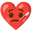 🤒 face_with_thermometer + ❤️ heart emoji mashup