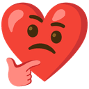 🤔 thinking_face + ❤️ heart emoji mashup