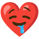 🤤 drooling_face + ❤️ heart emoji mashup