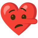 🤥 lying_face + ❤️ heart emoji mashup