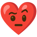 🤨 face_with_raised_eyebrow + ❤️ heart emoji mashup
