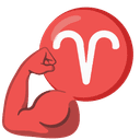 ♈ aries + 💪 muscle emoji mashup