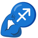 ♐ sagittarius + 💪 muscle emoji mashup