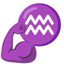♒ aquarius + 💪 muscle emoji mashup