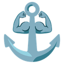 ⚓ anchor + 💪 muscle emoji mashup