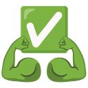 ✅ white_check_mark + 💪 muscle emoji mashup