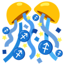♐ sagittarius + 🎊 confetti_ball emoji mashup