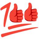 💯 100 + 👍 +1 emoji mashup