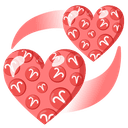 ♈ aries + 💞 revolving_hearts emoji mashup