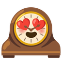 😍 heart_eyes + 🕰️ mantelpiece_clock emoji mashup